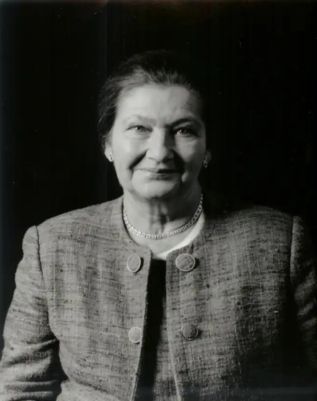 Simone Veil magistrate, politician, President of the European Parliament, Paris 1995